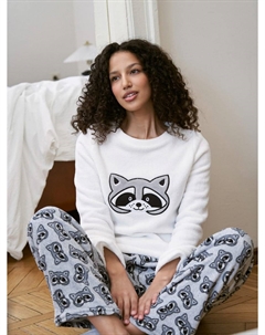 Плюшевая теплая пижама на зиму с енотом Твое