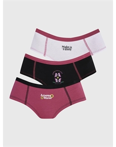 Набор хлопковых трусов-шорт с принтом - 3 шт. Твое