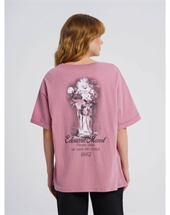 Футболка оверсайз с цветочным принтом на спине Твое