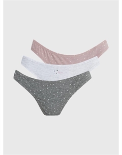 Комплект хлопковых трусов-танга в горошек 3 шт. Твое