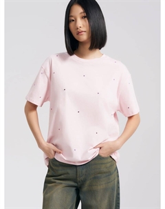 Хлопковая футболка со стразами Твое