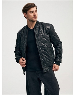 Стеганая кожаная куртка бомбер Твое