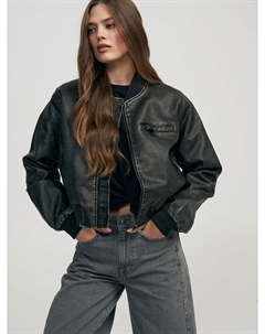 Куртка бомбер оверсайз из экокожи Твое