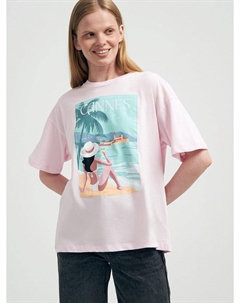 Футболка оверсайз с пляжным принтом Твое