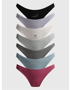 Набор хлопковых трусов слипов с принтом - 7 шт. Твое