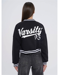 Утепленный начесом бомбер толстовка с надписью Твое