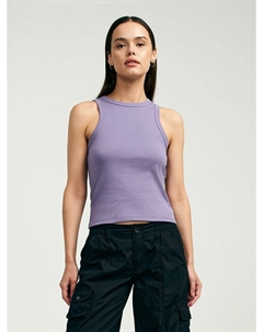 Хлопковый однотонный топ на широких лямках Твое