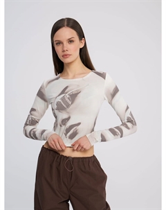 Короткий облегающий лонгслив с принтом Твое