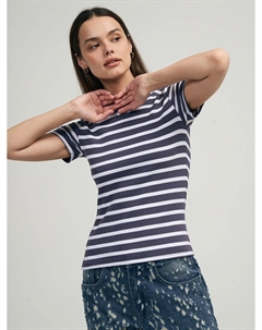 Облегающая полосатая футболка в рубчик Твое