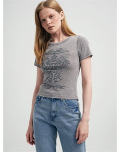 Футболка с варенным эффектом и орнаментом Твое