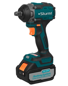 Гайковерт ударный бесщёточный, 18 В, 1 BatterySystem 500 Нм 1/2, 3 скорости, 1x4.0 Ач, кейс (CD20500BL) Sturm!