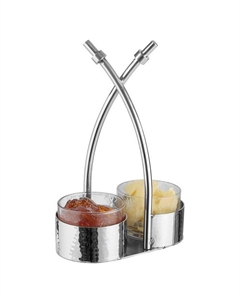 Менажница для сервировки на 2 емкости SS-4454 8x21,5см Maco