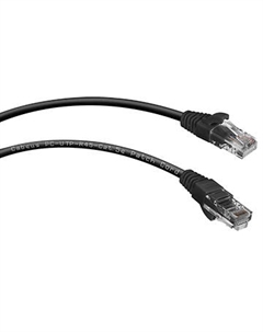 Патч-корд UTP кат.5e, 2 м, RJ45-RJ45, черный, CU, (PC-UTP-RJ45-Cat.5e-2m-BK) Cabeus