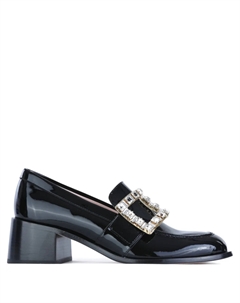 55-миллиметровые лакированные туфли-лоферы, черный Roger vivier
