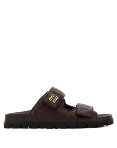 Мюли Matelassé, коричневый Miu miu