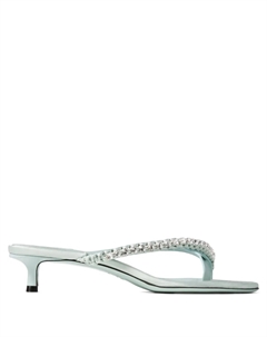 Мюли на каблуке высотой 35 мм, украшенные кристаллами, зеленый Jimmy choo