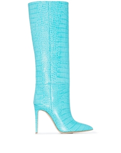 Сапоги с тиснением под крокодила, синий Paris texas