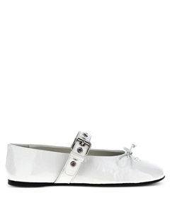 Балетки из лакированной кожи, белый Miu miu