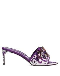 Мюли с принтом Majolica, белый Dolce&gabbana