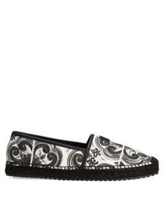 Эспадрильи с принтом Majolica, черный Dolce&gabbana