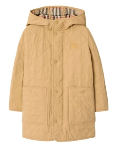 Kids пальто с вышивкой Equestrian Knight, нейтральный Burberry