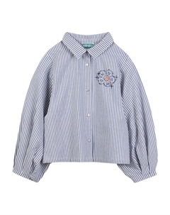 Полосатая рубашка на пуговицах, синий Kenzo kids