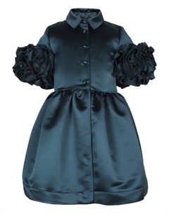 Платье из атласа на пуговицах, синий Jessie and james kids