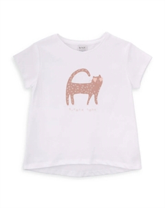 Футболка с принтом Cat, белый Knot