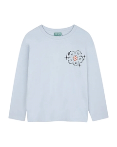 Футболка с длинными рукавами и цветочным принтом, синий Kenzo kids