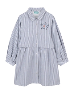 Полосатое платье на пуговицах, синий Kenzo kids