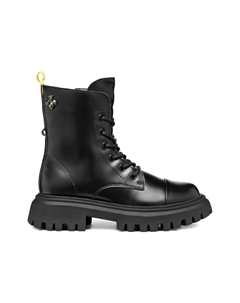 Ботинки на толстой подошве со шнуровкой, черный Geox kids