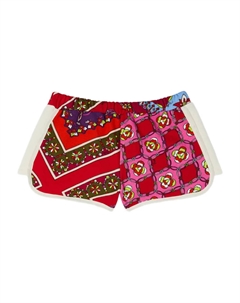 Лоскутные шорты с принтом «Феста», красный Pucci junior