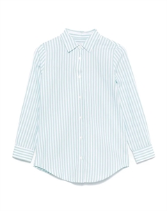 Полосатая поплиновая рубашка, зеленый Mc2 saint barth kids