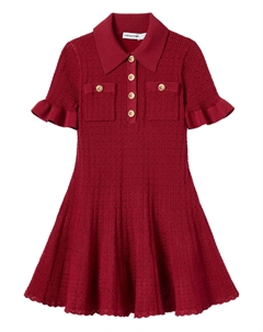 Платье-поло на пуговицах, красный Self-portrait kids