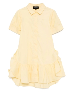 Платье с вышитым логотипом, желтый Emporio armani kids