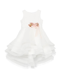 Платье с цветочной аппликацией, белый Mimilù