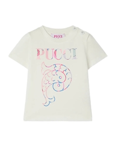 Футболка с рыбным принтом, нейтральный Pucci junior