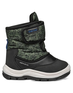 Водонепроницаемые ботинки с анималистичным принтом, черный Geox kids