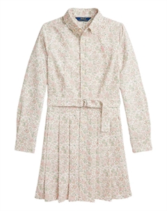 KIDS платье-рубашка с цветочным принтом, нейтральный Polo ralph lauren