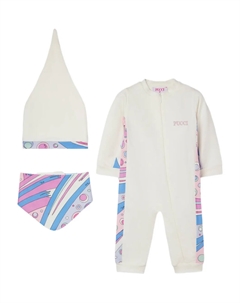 Комплект комбинезонов на молнии с принтом Fontane, белый Pucci junior