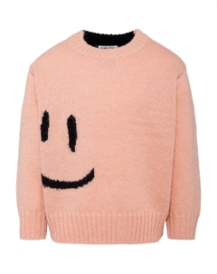 Жаккардовый джемпер со смайликом, розовый Molo