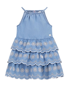 Платье из денима с фестончатым краем, синий Guess kids