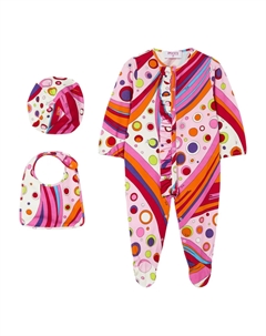 Пижамный комплект с принтом Фонтане, розовый Pucci junior