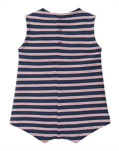 Полосатый комбинезон без рукавов, черный Laranjinha