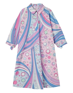 Платье-рубашка с принтом Фонтане, розовый Pucci junior