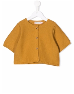 Кардиган на пуговицах с короткими рукавами, желтый Bonpoint