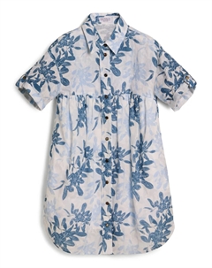 Платье-рубашка с цветочным принтом, черный Brunello cucinelli kids