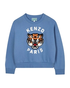 Толстовка с вышивкой Tiger Head, синий Kenzo kids