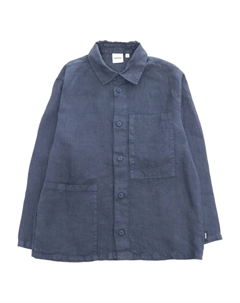 Льняная рубашка на пуговицах, синий Aspesi kids