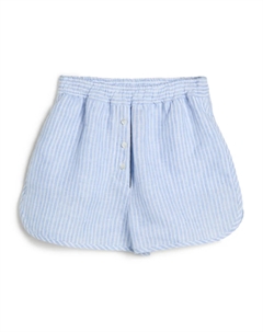 Льняные шорты в полоску, коричневый Brunello cucinelli kids